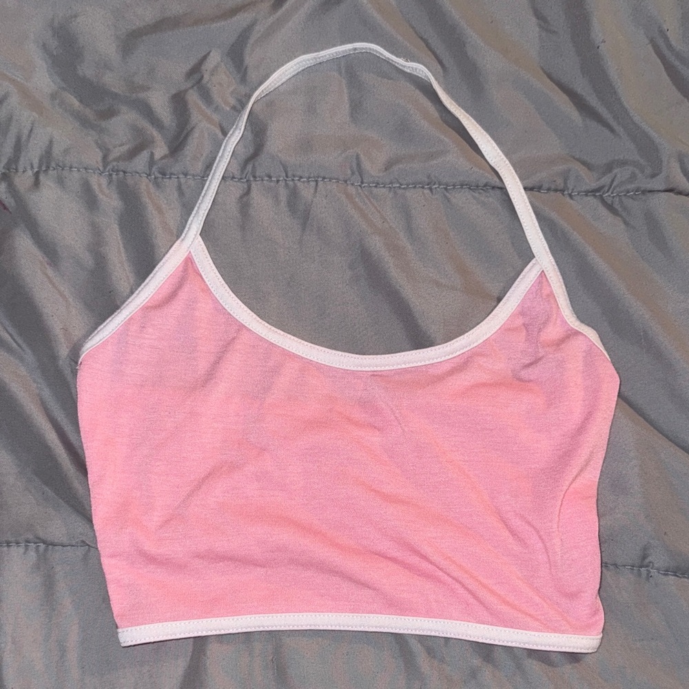 Pink Halter Crop Top